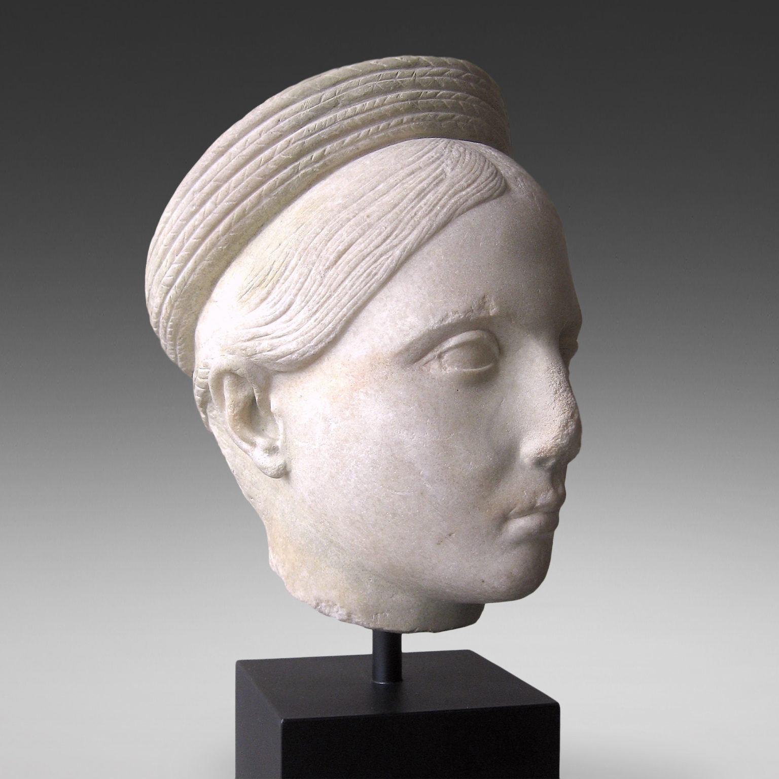 Roman Marble Portrait Head Of A Maiden Julio Claudian Period Engs